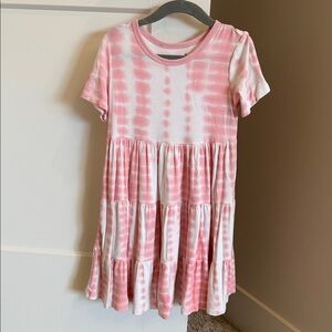 Kyte BABY Pink and White Tie-Dye Dress